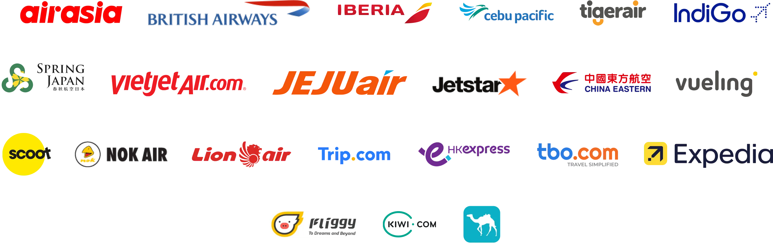Partner airline and platform logos
